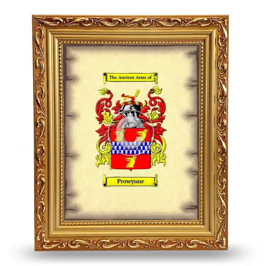 Prowynne Coat of Arms Framed - Gold