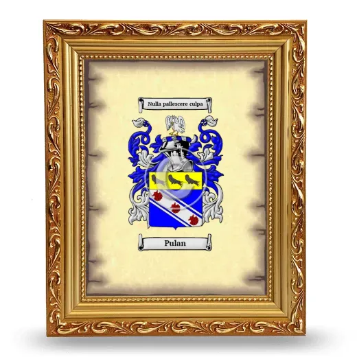 Pulan Coat of Arms Framed - Gold