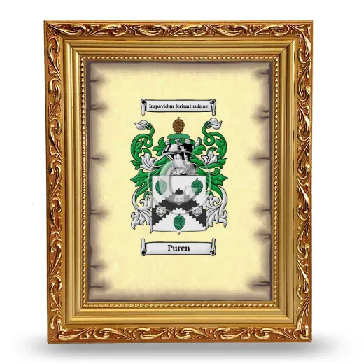 Puren Coat of Arms Framed - Gold