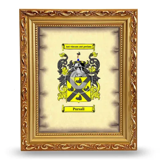 Pursall Coat of Arms Framed - Gold