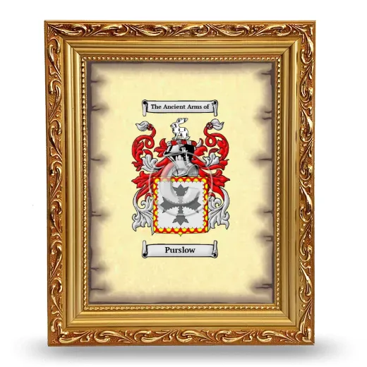 Purslow Coat of Arms Framed - Gold