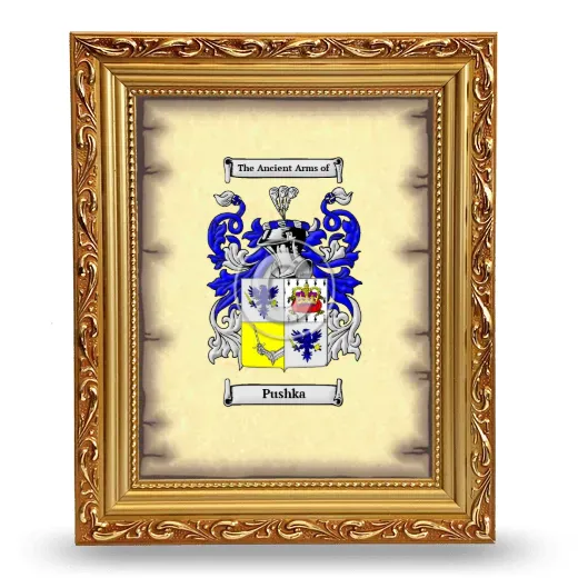 Pushka Coat of Arms Framed - Gold
