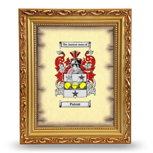 Putent Coat of Arms Framed - Gold