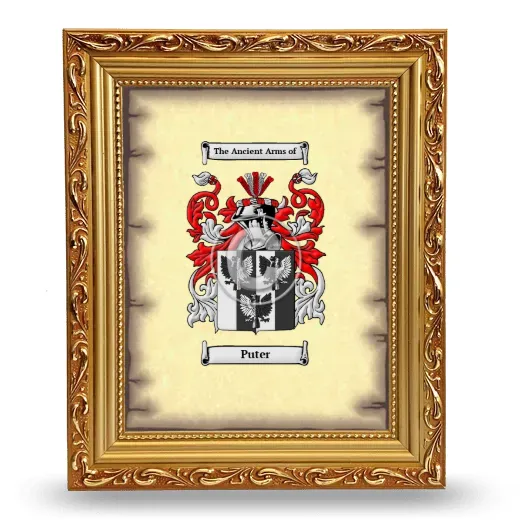 Puter Coat of Arms Framed - Gold