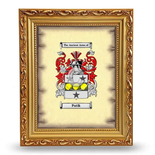 Putik Coat of Arms Framed - Gold