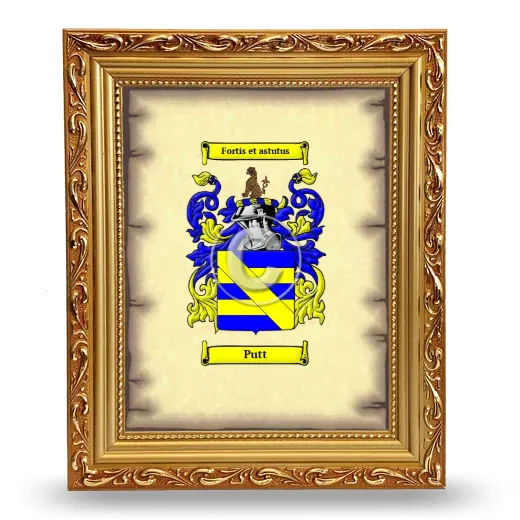 Putt Coat of Arms Framed - Gold