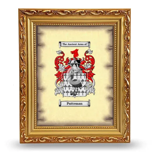 Putteman Coat of Arms Framed - Gold