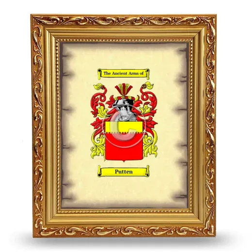 Putten Coat of Arms Framed - Gold