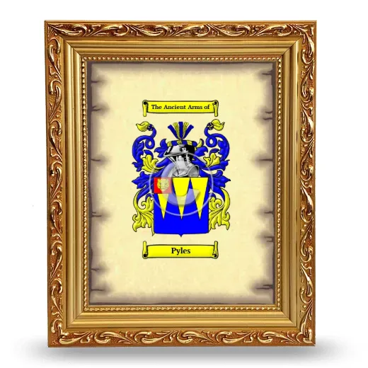 Pyles Coat of Arms Framed - Gold