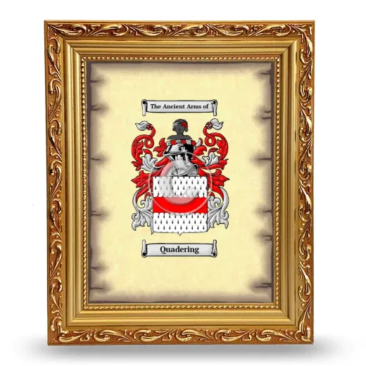 Quadering Coat of Arms Framed - Gold