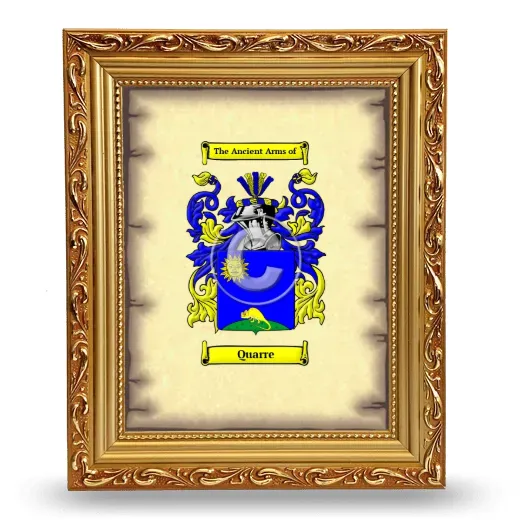 Quarre Coat of Arms Framed - Gold