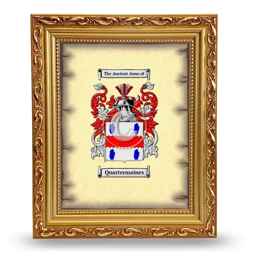 Quartermaines Coat of Arms Framed - Gold