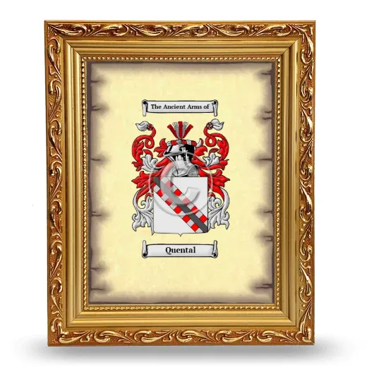 Quental Coat of Arms Framed - Gold