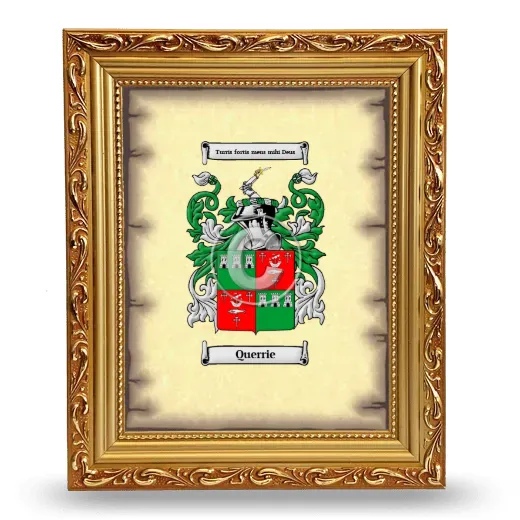 Querrie Coat of Arms Framed - Gold