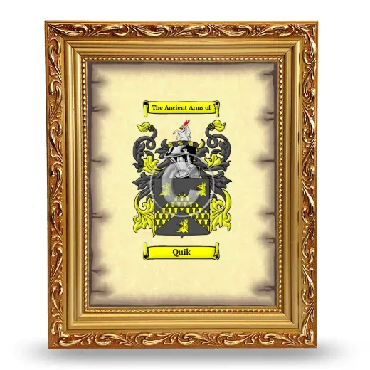 Quik Coat of Arms Framed - Gold