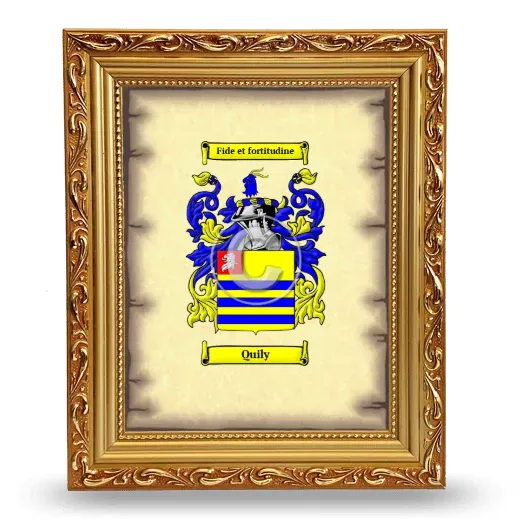 Quily Coat of Arms Framed - Gold