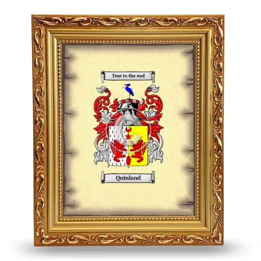 Quinland Coat of Arms Framed - Gold