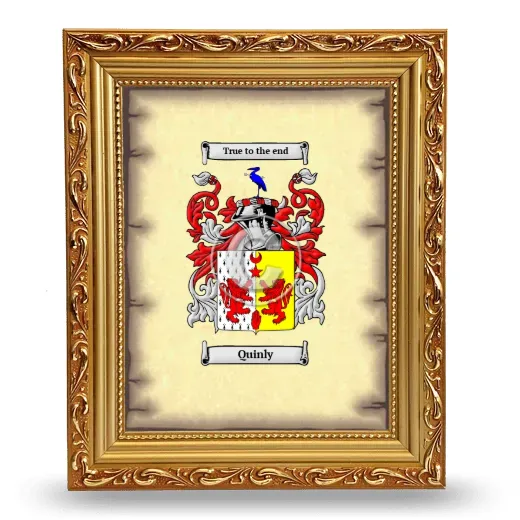 Quinly Coat of Arms Framed - Gold