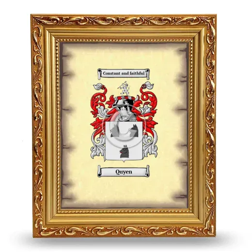 Quyen Coat of Arms Framed - Gold