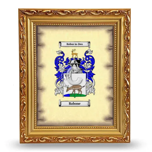 Rabone Coat of Arms Framed - Gold