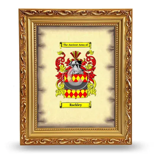 Rackley Coat of Arms Framed - Gold