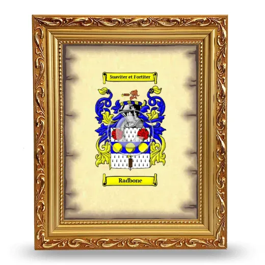 Radbone Coat of Arms Framed - Gold
