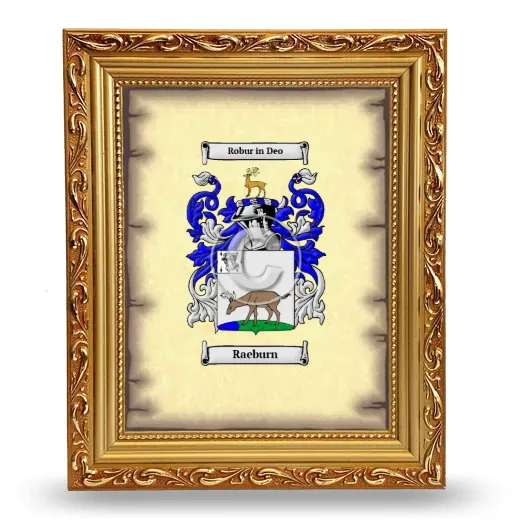 Raeburn Coat of Arms Framed - Gold