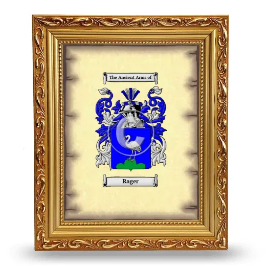 Rager Coat of Arms Framed - Gold