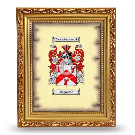 Ragonese Coat of Arms Framed - Gold