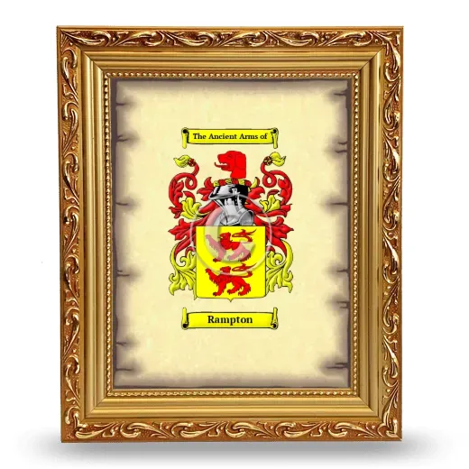 Rampton Coat of Arms Framed - Gold