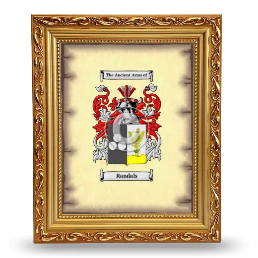 Randals Coat of Arms Framed - Gold