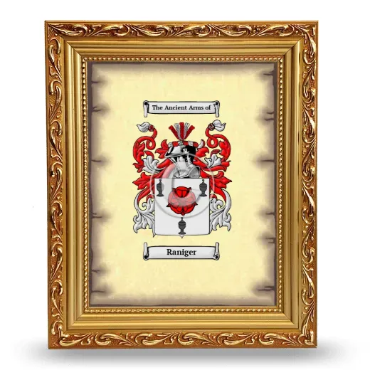 Raniger Coat of Arms Framed - Gold