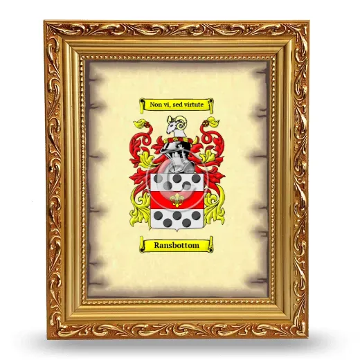 Ransbottom Coat of Arms Framed - Gold