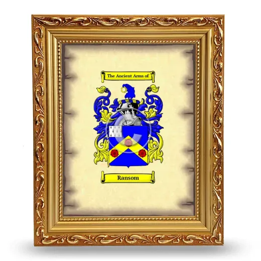 Ransom Coat of Arms Framed - Gold