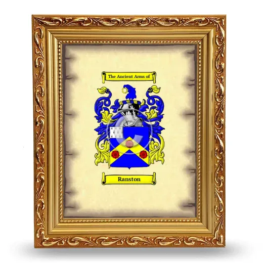 Ranston Coat of Arms Framed - Gold