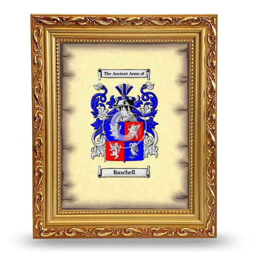 Raschell Coat of Arms Framed - Gold