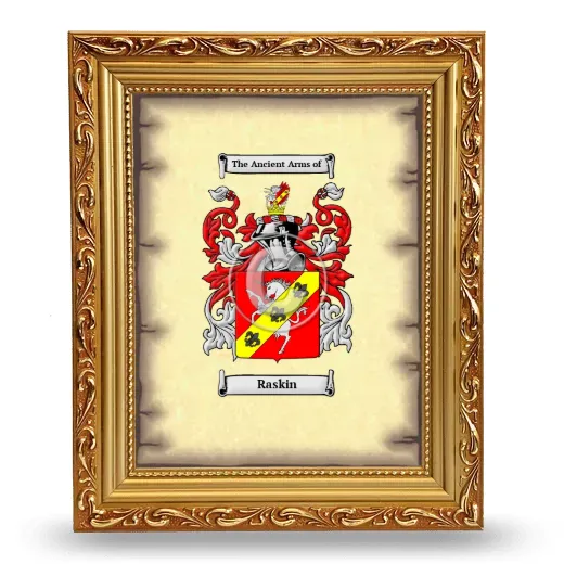 Raskin Coat of Arms Framed - Gold
