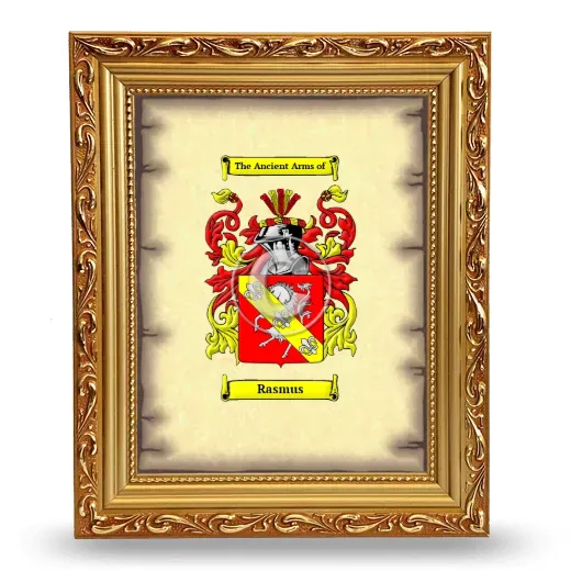 Rasmus Coat of Arms Framed - Gold