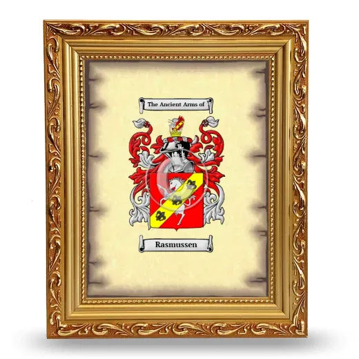 Rasmussen Coat of Arms Framed - Gold