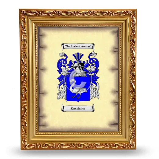 Rassinier Coat of Arms Framed - Gold
