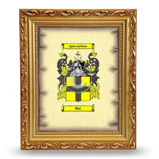 Rat Coat of Arms Framed - Gold