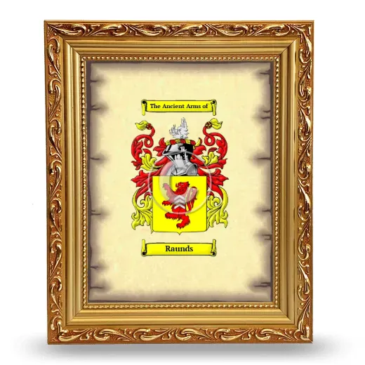 Raunds Coat of Arms Framed - Gold