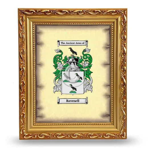 Ravenell Coat of Arms Framed - Gold