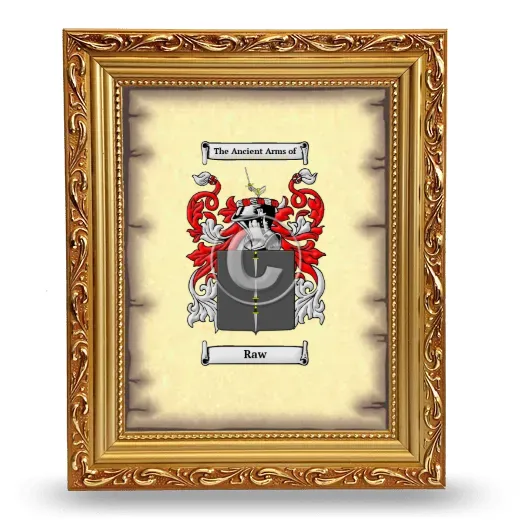 Raw Coat of Arms Framed - Gold