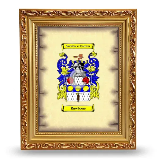Rawbone Coat of Arms Framed - Gold