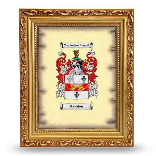 Rawdon Coat of Arms Framed - Gold