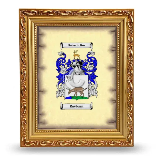 Rayburn Coat of Arms Framed - Gold
