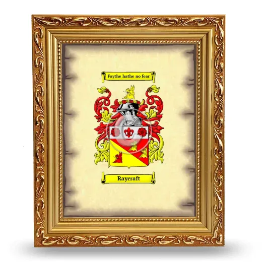 Raycraft Coat of Arms Framed - Gold