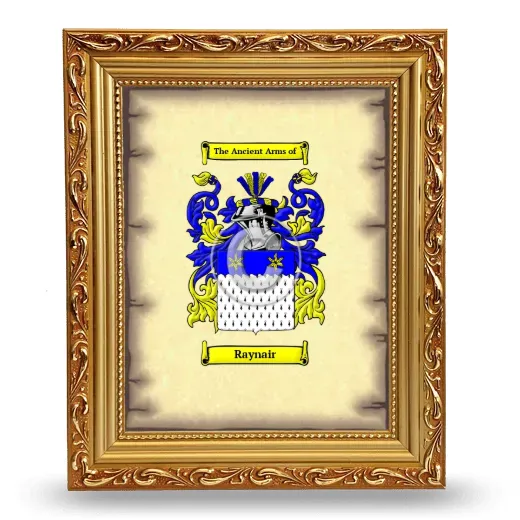 Raynair Coat of Arms Framed - Gold