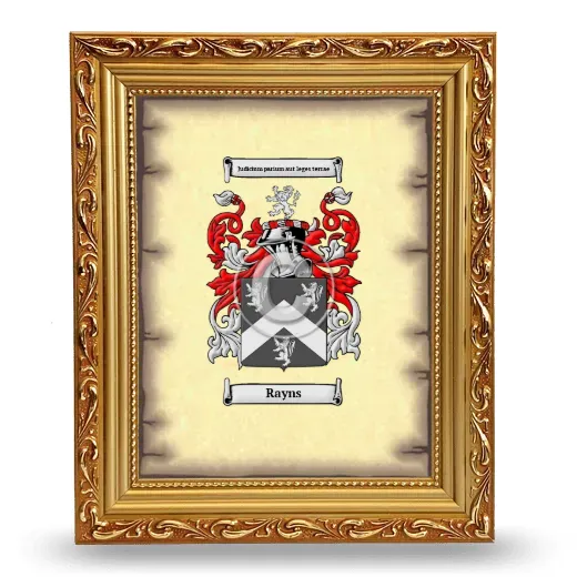 Rayns Coat of Arms Framed - Gold